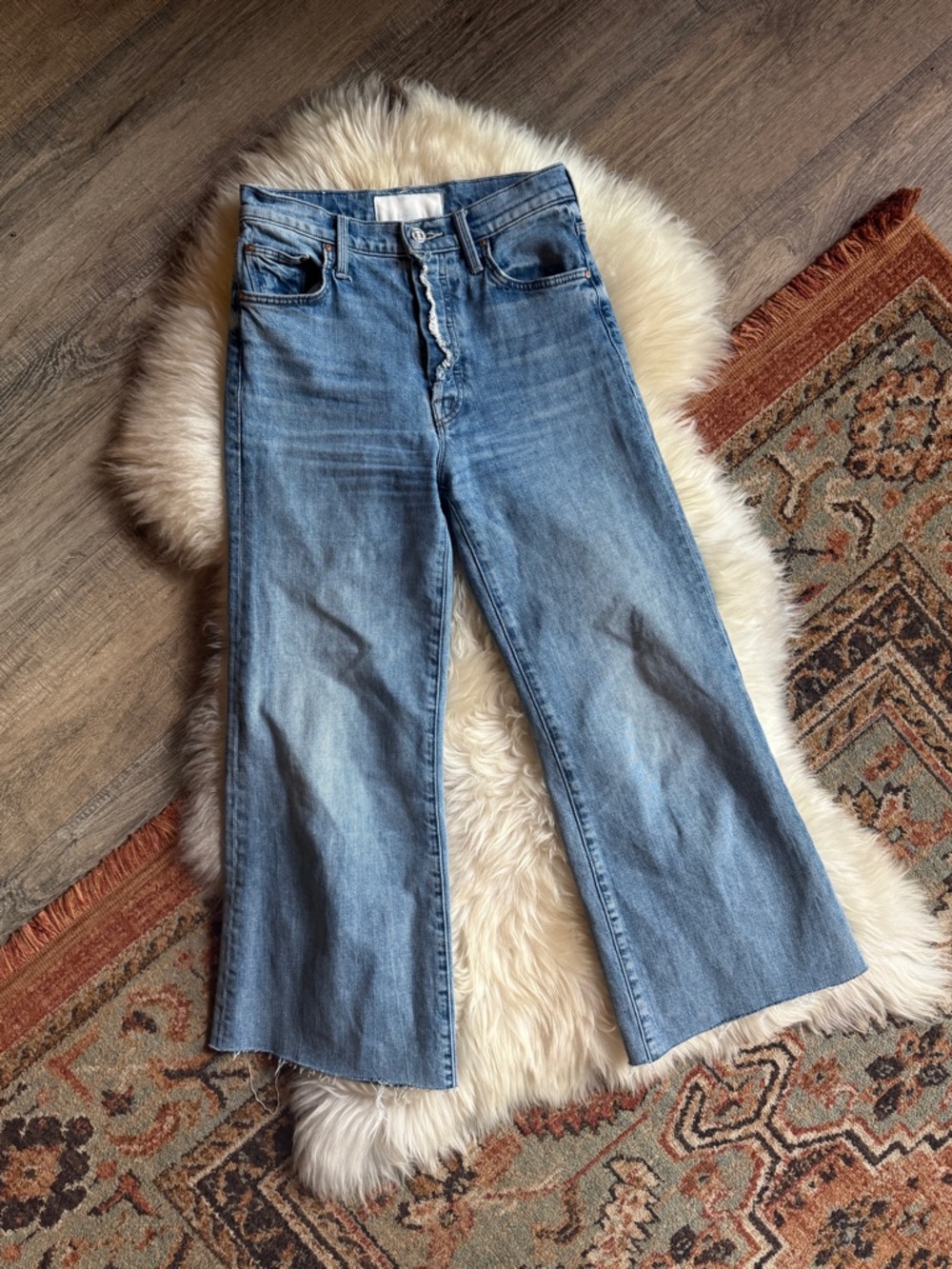 MOTHER Light Blue Wide Leg Jeans